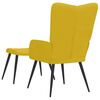 vidaXL Relaxing Chair with a Stool Mustard Yellow Velvet