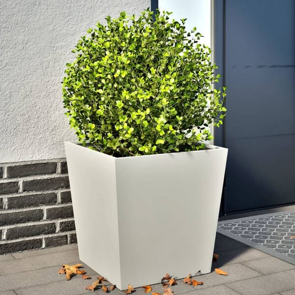 vidaXL Garden Planter Set of 2 White Cold-rolled Steel Large Durable