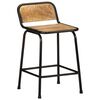 vidaXL Bar Stool Set of 4 Brown and black Solid rough mango wood, iron