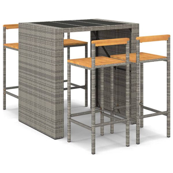 vidaXL Garden Bar Set Grey