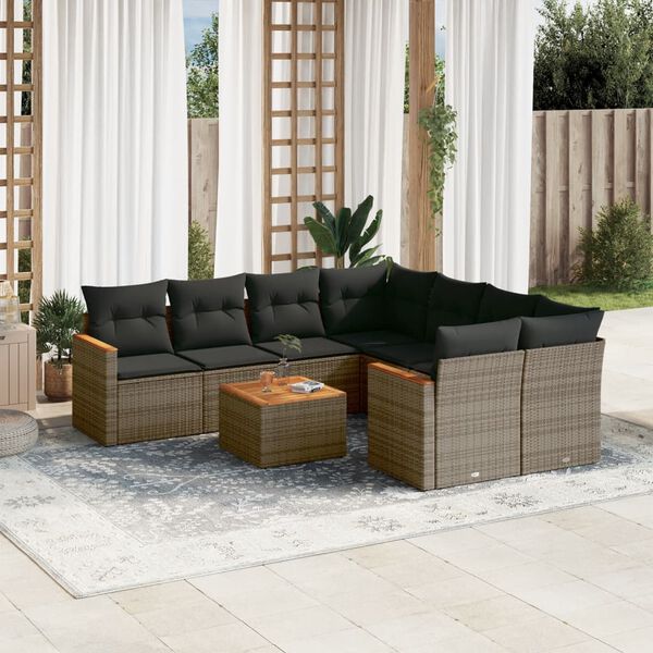 vidaXL Garden Sofa Set Gray, Dark Gray