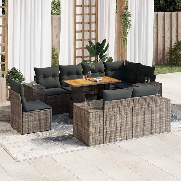 vidaXL Garden Sofa Set Grey