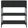 vidaXL Console Table Black Engineered wood and metal 28.5x9.8x29.5 in