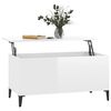 vidaXL Coffee Table High Gloss White Engineered wood, Metal