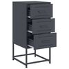 vidaXL Bedside Cabinet Set of 2 Anthracite Steel Standard