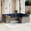 vidaXL 10 Piece Patio Sofa Set with Cushions Gray Poly Rattan