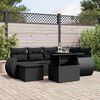 vidaXL Garden Sofa Set Black PE Rattan Large Height-Adjustable