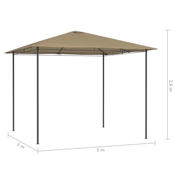 vidaXL Gazebo Taupe Fabric, steel 9.8 x 9.8 x 8.5 ft Durable Gazebo