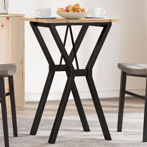 vidaXL Dining Table Natural wood and black