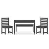 vidaXL Garden Dining Set Grey Solid pine wood Medium Modern