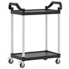 vidaXL 2-Tier Trolley Black 31.9"x16.1"x36.2" Aluminum