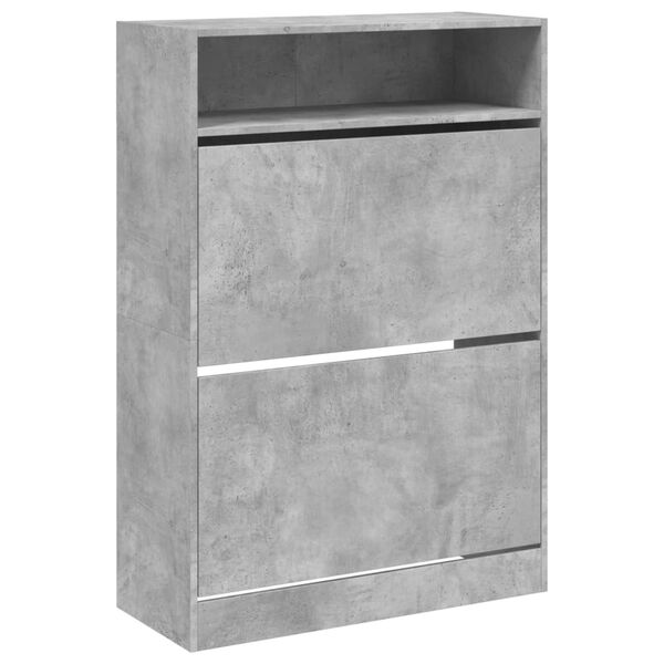 vidaXL Shoe Cabinet Concrete grey Engineered wood 31.5 x 13.4 x 45.7 in
