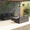 vidaXL Garden Lounge Set Grey PE wicker, powder-coated steel, plastic, glass