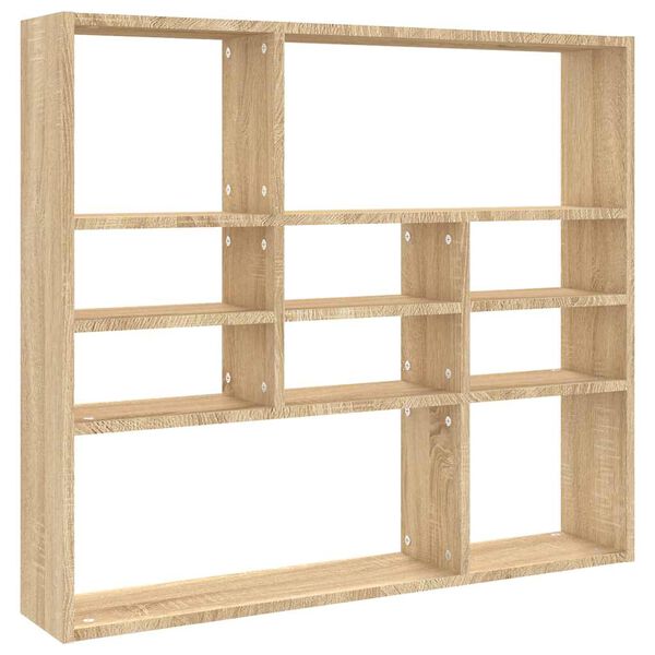 vidaXL Wall Shelf Sonoma oak Engineered wood Medium Wall mounting