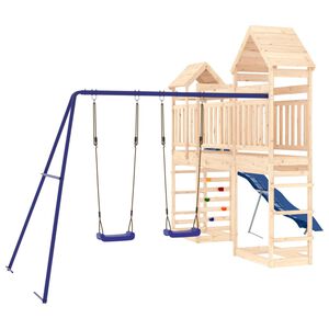 vidaXL Outdoor Playset Natural Wood Solid Pine Wood Large Seats Many