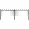 vidaXL Garden Fence with Hoop Top Steel 141.3"x31.5" Black