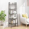 vidaXL Standing Shelf Black Engineered wood, Steel 5-Tier Standing Shelf