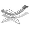 vidaXL Sun Lounger Set of 2 Steel Grey Powder-coated steel Medium