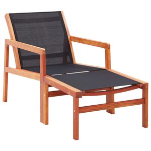 vidaXL Garden Chair Natural wood color, Black Solid eucalyptus wood Medium