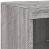 vidaXL Sideboard Set of 3 Grey Sonoma Engineered wood, Glass Large