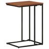 vidaXL Side Table Brown and Black Solid Acacia Wood, Powder-Coated Iron