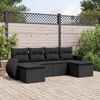 vidaXL Garden Sofa Set Black PE rattan, powder-coated steel, polyester