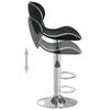 vidaXL Bar Stool Black Faux leather Standard Bar Stool Round