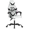 vidaXL Gaming Chair White and Black Faux Leather
