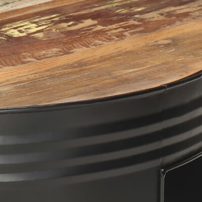 vidaXL Coffee Table Black 26.8"x26.8"x14.2" Solid Reclaimed Wood