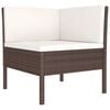 vidaXL Garden Lounge Set Brown and Cream White