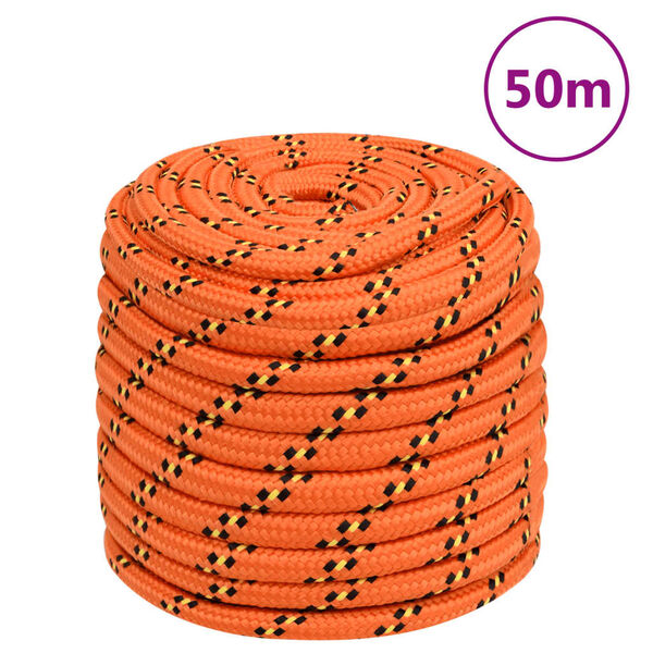 vidaXL Boat Rope Orange 0.71 " 164.0 ' Polypropylene