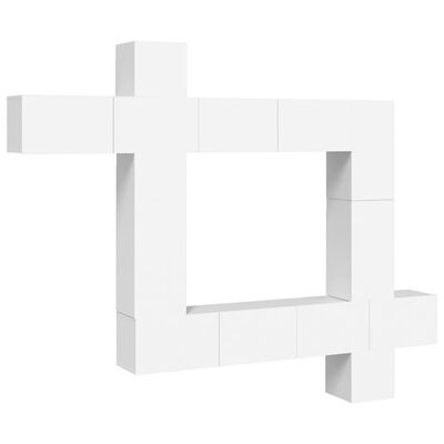 vidaXL 9 Piece TV Stand Set White Engineered Wood