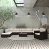 vidaXL 11 Piece Patio Lounge Set with Cushions Poly Rattan Brown