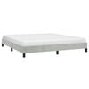 vidaXL Bed Frame Light Grey Velvet, Plywood, Engineered Wood
