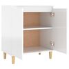 vidaXL Sideboard&Solid Wood Legs High Gloss White 23.6"x13.8"x27.6" Engineered Wood