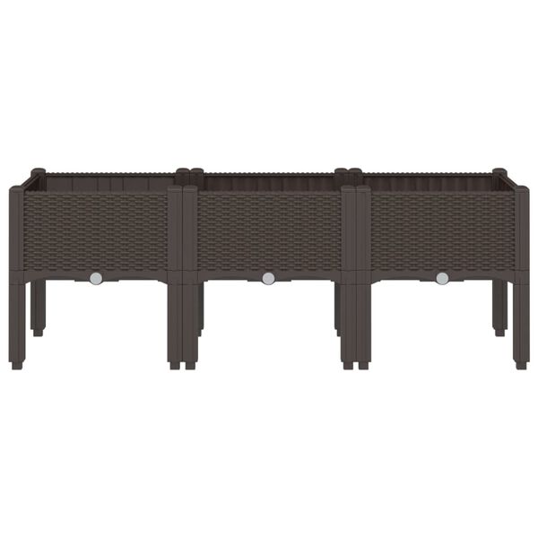 vidaXL Garden Planter Brown Polypropylene 47.2 x 15.7 x 16.5 in Planters