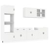 vidaXL Kitchen Cabinet Set White Engineered wood and glass Large