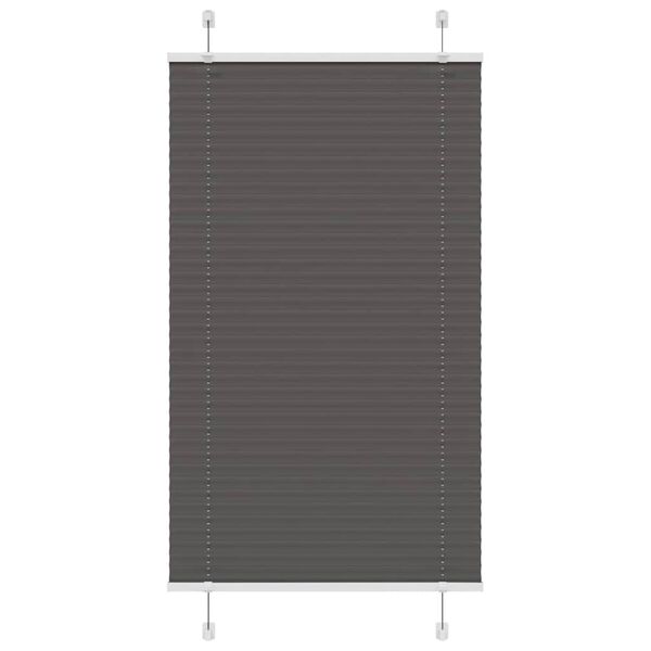 vidaXL Pleated Blind Black Polyester 31.5x39.4 in Height-Adjustable