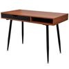 vidaXL Desk Brown MDF, Powder-Coated Steel Medium Computer Desk