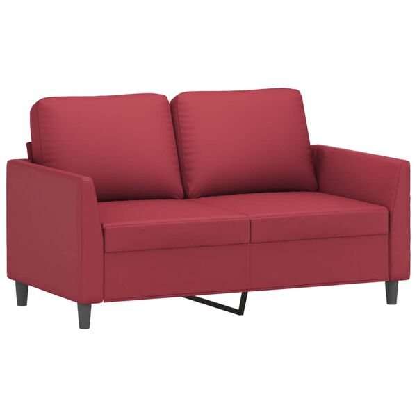 vidaXL Sofa Set Wine Red Faux leather, metal, textilene, plywood Durable