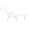 vidaXL Sunlounger White Plastic Standard Foldable Folding Sun Lounger