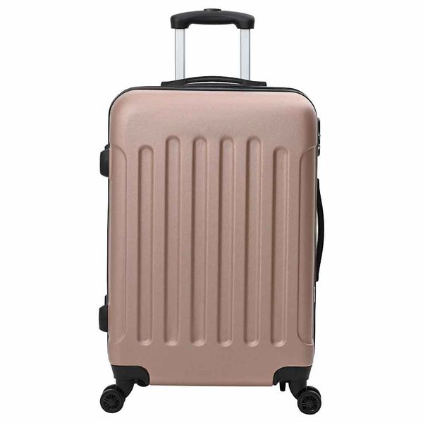 vidaXL Suitcase 3 pcs Rose Gold 19.69 x 12.20 x 30.71 in ABS Plastic