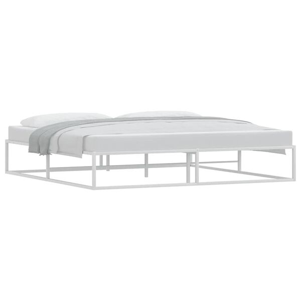 vidaXL Bed Frame Metal Bed Frame Rectangular White Bed Frame