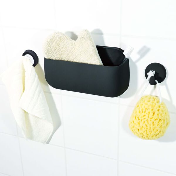 RIDDER Shower Caddy Black ABS Medium Shower Caddy Rectangular Modern