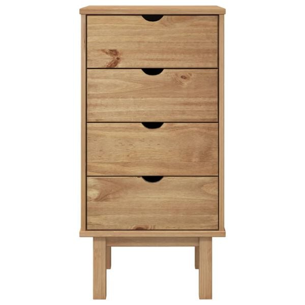 vidaXL Drawer Cabinet Natural wood Solid pine wood, engineered wood