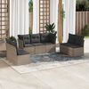 vidaXL Garden Sofa Set Grey PE rattan Large Removable Covers