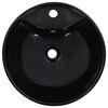 vidaXL Wash Basin with Overflow 18.3x7.1" Ceramic Black