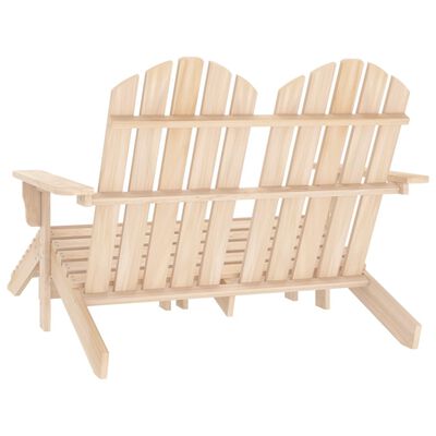 vidaXL 2-Seater Patio Adirondack Chair & Ottoman Fir Wood