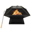 vidaXL 2-in-1 Fire Pit and BBQ with Poker 18.3"x18.3"x14.6" Steel