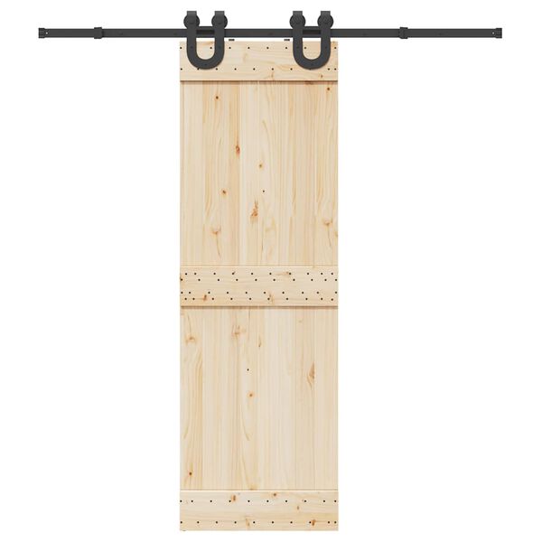 vidaXL Sliding Door Hardware Kit 78.7 " Steel Black